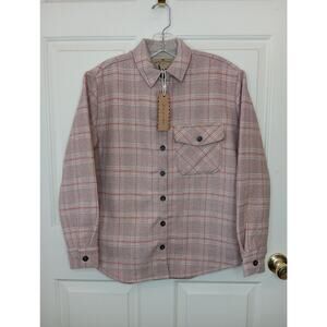 NWT Buffalo Jackson Wool Plaid Button Down Heavy Shirt Jacket Shacket Medium